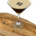 Espresso martini with three coffee beans, Heart of Scotland