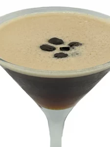 Espresso martini with Heart of Scotland Vodka, three coffee beans