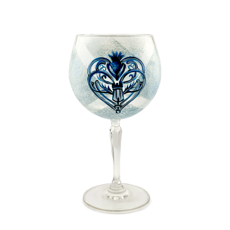 Heart of Scotland Hand-Painted Balloon Gin Glass | Glassware