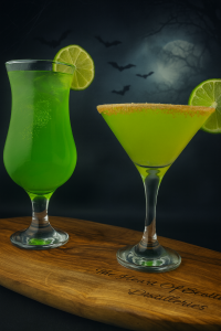 Emerald Hex Cocktail heart of Scotland distillery Halloween cocktail