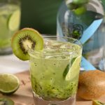 Kiwi Gin Fizz cocktail with fresh kiwi, lime and Heart of Scotland Original London Dry Gin