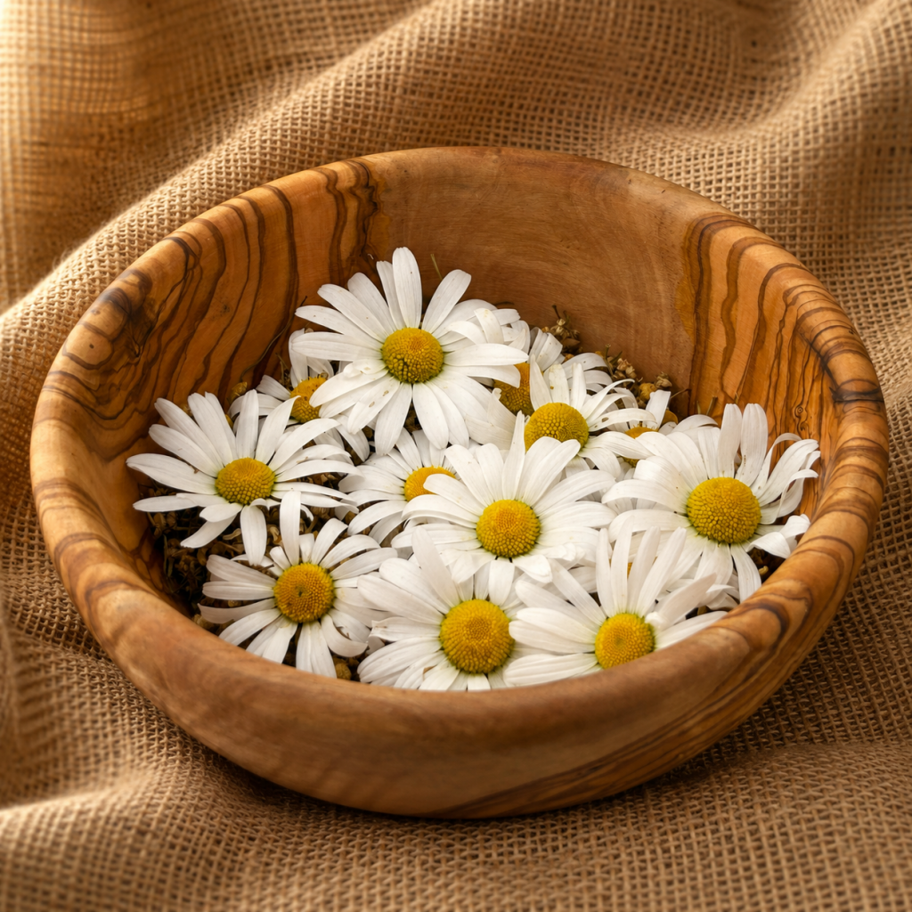 Chamomile flowers used in Heart of Scotland Scottish gin.