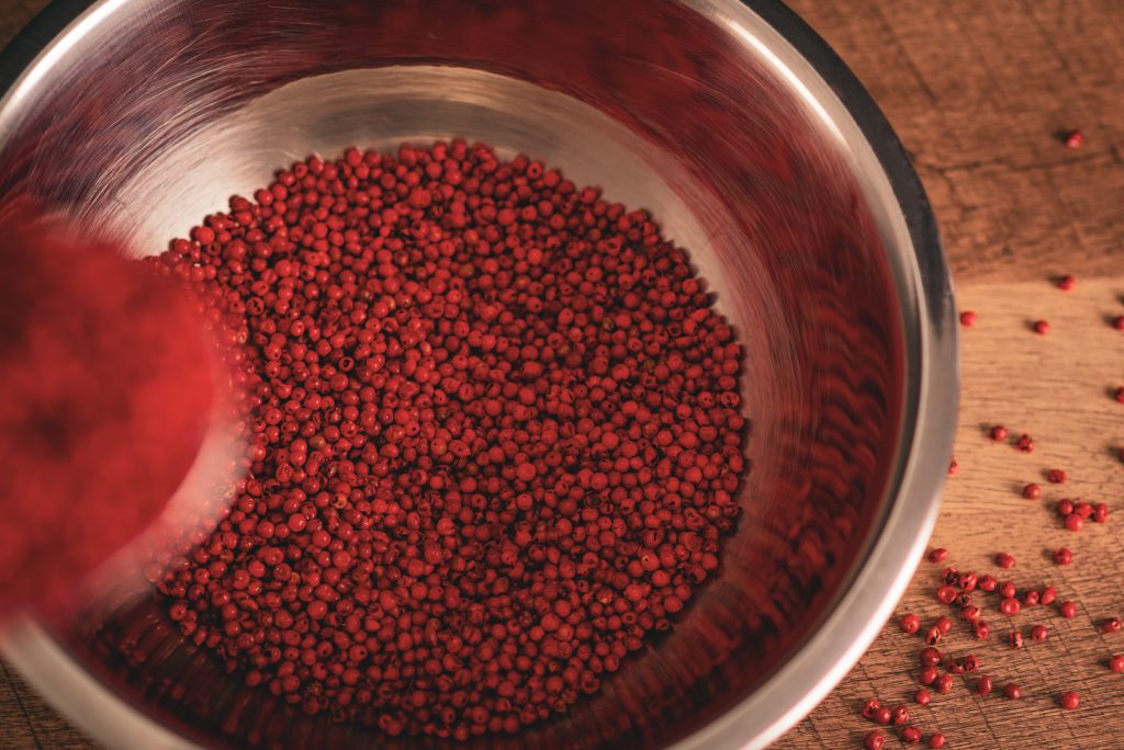 Pink peppercorns used in Heart of Scotland Pink Gin.